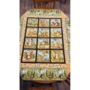 Handmade Baby Blanket crib Toddler Quilt Monkey themed kids whimsy